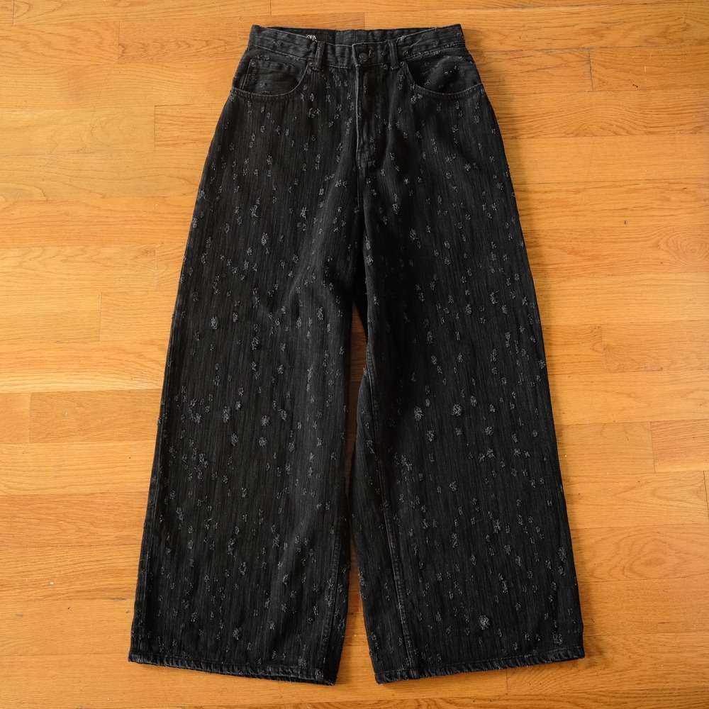 Zara Black Patterned Men Jeans